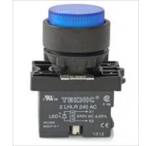 Teknic Blue Led / Blue Lens Illuminated Actuator Flasher With Integral LED Bulb, P2ALRP6LF